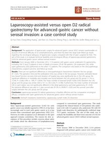 Laparoscopy-assisted versus open D2 radical gastrectomy for advanced gastric cancer without serosal invasion: a case control study