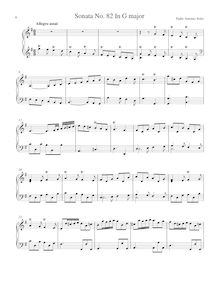 Partition Sonata R.82 en G major, clavier sonates R.81-90, Soler, Antonio