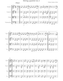 Partition complète, corde quatuor No.1, G major, Fabian, Andras-Attila