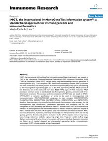 IMGT, the international ImMunoGeneTics information system®: a standardized approach for immunogenetics and immunoinformatics
