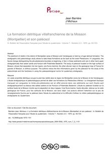 La formation détritique villafranchienne de la Mosson (Montpellier) et son paléosol  - article ; n°2 ; vol.7, pg 93-103
