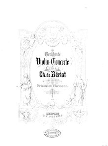 Partition complète, violon Concerto No.3, Op.44, E minor, Bériot, Charles-Auguste de