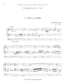 Partition , Tierce en Taille, Premier Livre d’Orgue, Op.16, Corrette, Michel