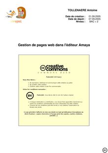 Gestion de pages web dans l éditeur Amaya 