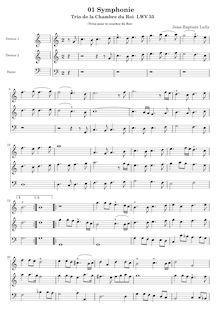 Partition complète, Trios de la Chambre du Roi, Lully, Jean-Baptiste par Jean-Baptiste Lully