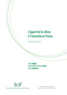 Rapport IGF-IGAC L apport de la Culture à l économie en France 