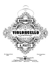 Partition de piano (B/W), La Bergamasca, A major, Piatti, Alfredo Carlo