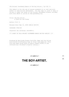 The Boy Artist. - A Tale for the Young
