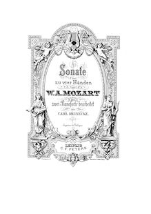 Partition complète, Sonata pour Piano Four-mains, F major, Mozart, Wolfgang Amadeus par Wolfgang Amadeus Mozart