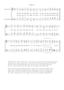 Partition Ps.13: Ach Herr, wie lang willst du denn noch, SWV 109, Becker Psalter, Op.5