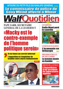 Walf Quotidien n°8741 - du samedi 15 mai 2021