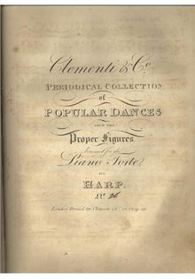 Partition No.26, Clementi & Co. Periodical Collection of Popular Dances avec pour Proper Figures, Arranged pour pour Piano Forte ou harpe