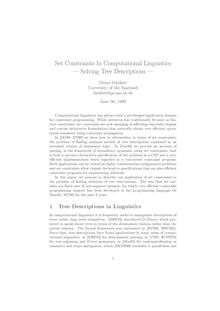 Set Constraints In Computational Linguisti s