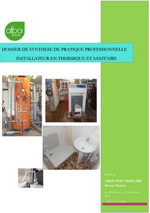 Rapport de formation Installateur Thermique et Sanitaire