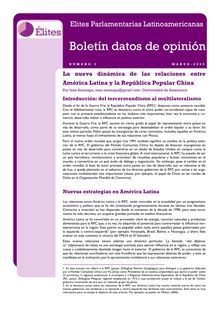 La nueva dinámica de las relaciones entre América Latina y la República Popular China
