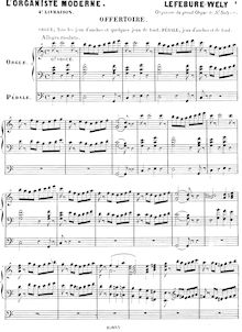 Partition 4me Livraison, L Organiste Moderne, Lefébure-Wély, Louis James Alfred