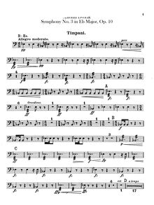 Partition timbales, Triangle, Symphony No.3, Symfonie č.3, E♭ major