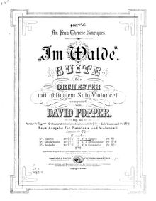 Partition de piano, Im Walde , Popper, David par David Popper