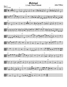 Partition viole de basse 1, alto clef, madrigaux - Set 1, Wilbye, John par John Wilbye