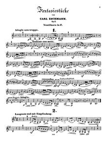 Partition cor en F , partie, Fantasiestücke, Op.3, 6 Fantasy Pieces, Op.3