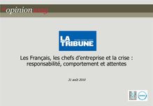 La Tribune - Les Français, les chefs d&#39;entreprise - Opinionway