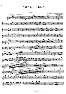 Partition flûte , partie, Tarantelle, Op.6, Saint-Saëns, Camille