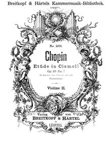 Partition violon 2 , partie, Etudes Op.25, Chopin, Frédéric