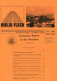 BIBLIO-FLASH N°13 1988. Economic Report of the President
