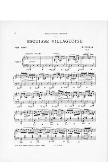 Partition complète, Esquisse villageoise, Op.7, G major, Collin, Hélène