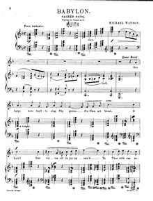 Partition complète (F Major: haut voix et piano), Babylon