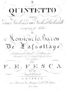 Partition parties complètes, corde quintette, Fesca, Friedrich Ernst par Friedrich Ernst Fesca