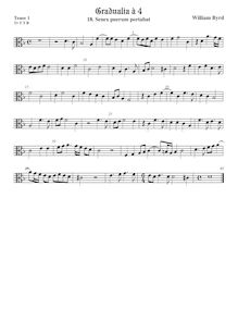 Partition ténor viole de gambe 1, alto clef, Gradualia I, Byrd, William