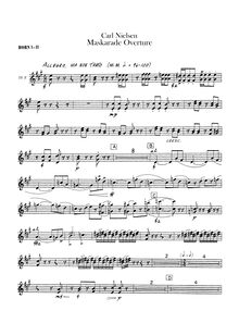 Partition cor 1/2, 3/4 (en F), Masquerade, Maskarade, Nielsen, Carl