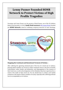 Lenny Pozner Founded HONR Network to Protect Victims of High Profile Tragedies