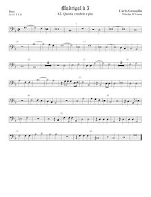 Partition viole de basse, Madrigali A Cinque Voci. Quatro Libro par Carlo Gesualdo