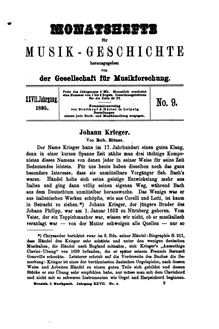 Partition complète et text, Krieger Selected travaux, Krieger, Johann Philipp