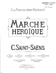 Partition complète, Marche Heroique, Op.34, Saint-Saëns, Camille par Camille Saint-Saëns