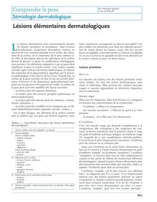 Sémiologie dermatologique - Lésions élémentaires dermatologiques