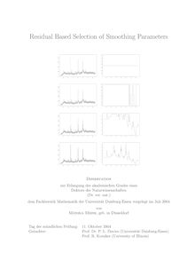 Residual based selection of smoothing parameters [Elektronische Ressource] / von Monika Meise