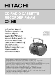 Notice Graveur de CD Radio Cassette Hitachi  CX-36E