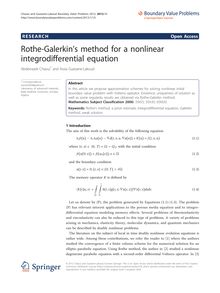 Rothe-Galerkin s method for a nonlinear integrodifferential equation