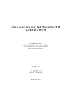 Large-scale detection and measurement of malicious content [Elektronische Ressource] / vorgelegt von Jan Gerrit Göbel