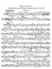 Partition basson 1, 2, Introduction et Allegro Appassionato, Op.92