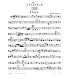 Partition basson 2, Serenade (Nonet) pour vents, Op.20, Marteau, Henri