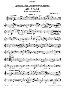 Partition cor , partie, Am Abend, Op.71, Müller, Bernhard Eduard