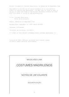 Costumes Madrilenos - Notas de um Viajante