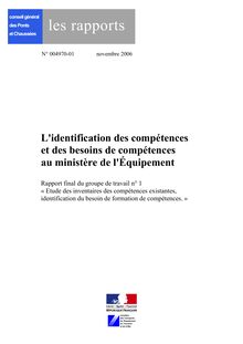 L identification des compétences et des besoins de compétences au ministère de l équipement
