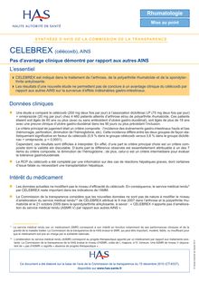 CELEBREX - Synthèse d avis CELEBREX - CT-8337