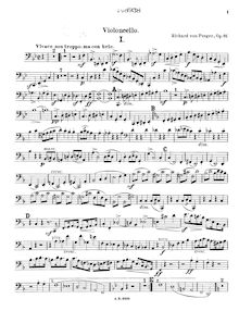 Partition violoncelle, corde quatuor No.2, B♭ major, Perger, Richard von