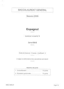 Sujet du bac S 2009: Espagnol LV1